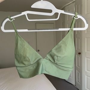 aerie green triangle bikini top - size medium